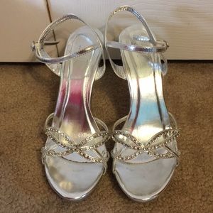 Sparkly-studded Silver Heels
